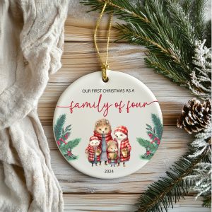Family of Four Christmas Ornament, Family Christmas Gift