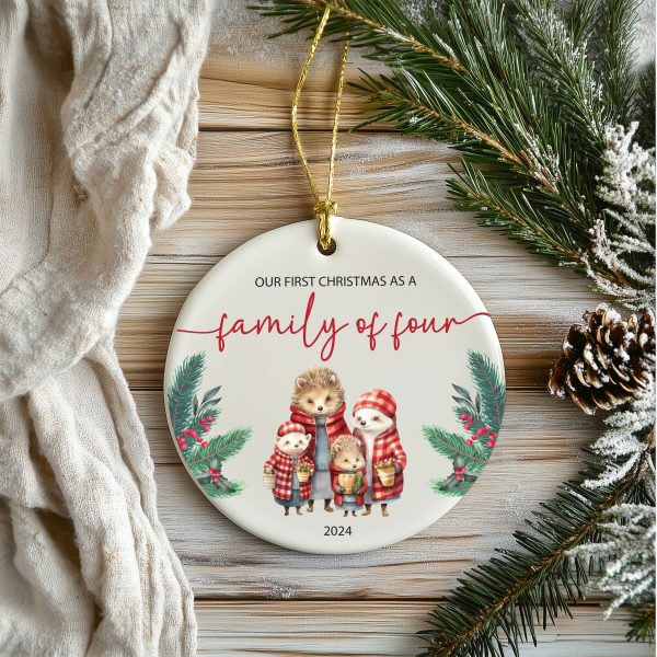 Family of Four Christmas Ornament, Family Christmas Gift