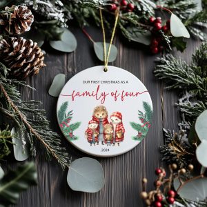 Family of Four Christmas Ornament, Family Christmas Gift