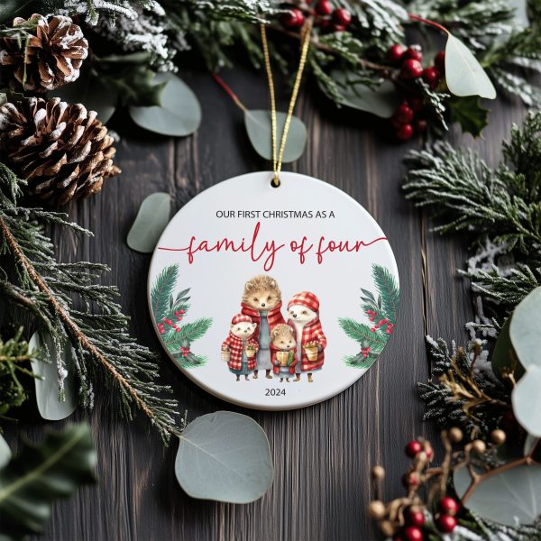 Family of Four Christmas Ornament, Family Christmas Gift