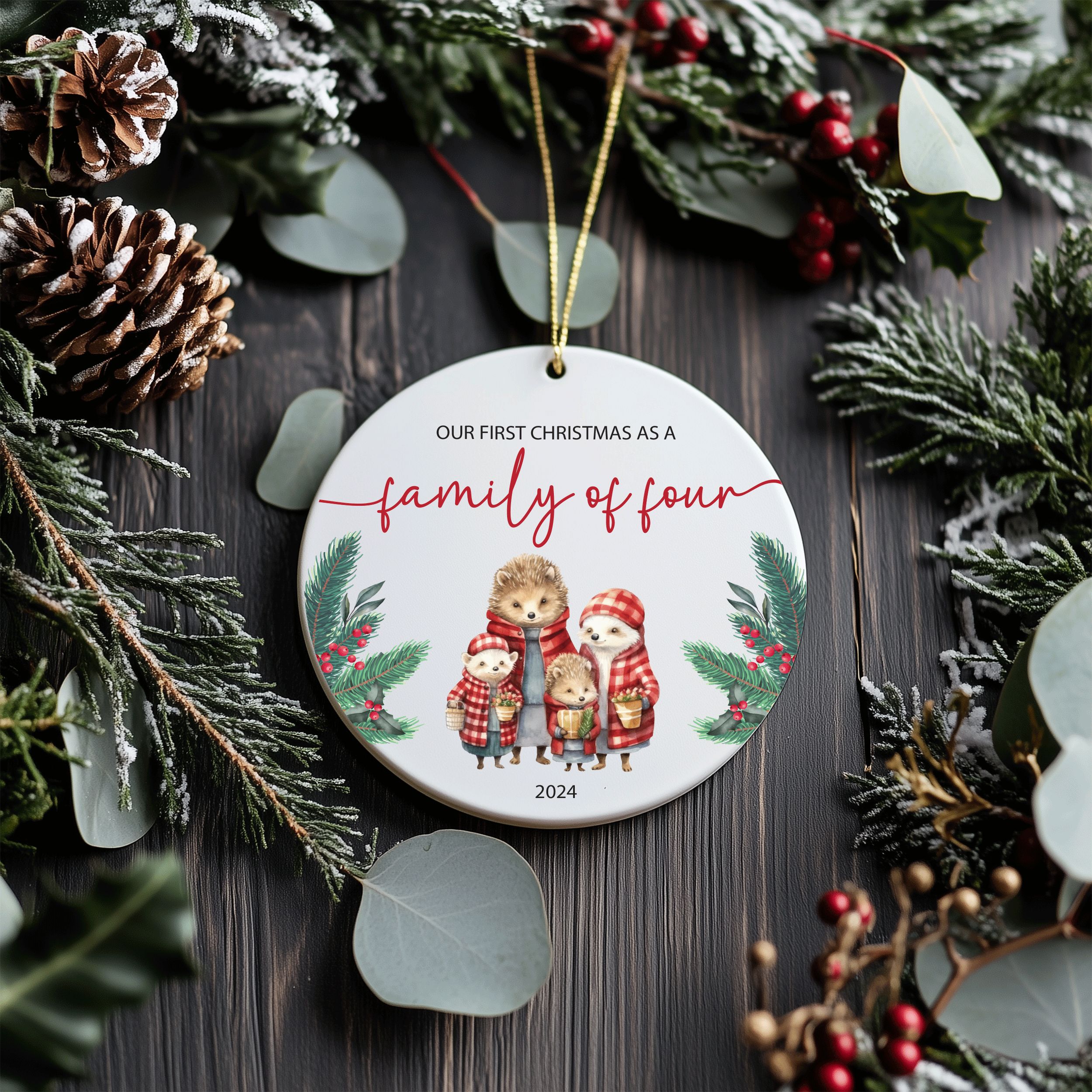 MNX67F---Our-First-Christmas-Family-of-Four_0004_Group-5 Family of Four Christmas Ornament, Family Christmas Gift