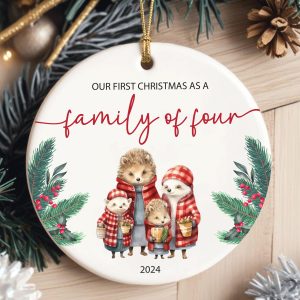 Family of Four Christmas Ornament, Family Christmas Gift
