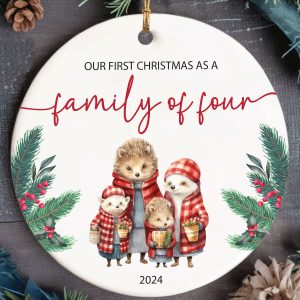 Family of Four Christmas Ornament, Family Christmas Gift
