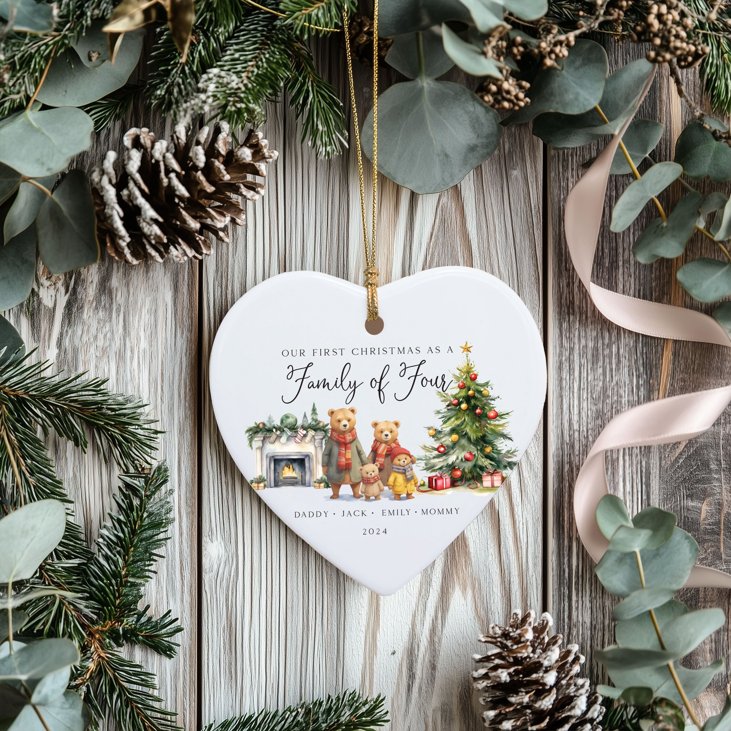 MNX68F---Our-First-Christmas-Family-of-Four-2_0000_Group-1 Family of 4 Christmas Ornament, Family Christmas Ornament