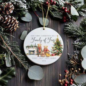 Family of 4 Christmas Ornament, Family Christmas Ornament