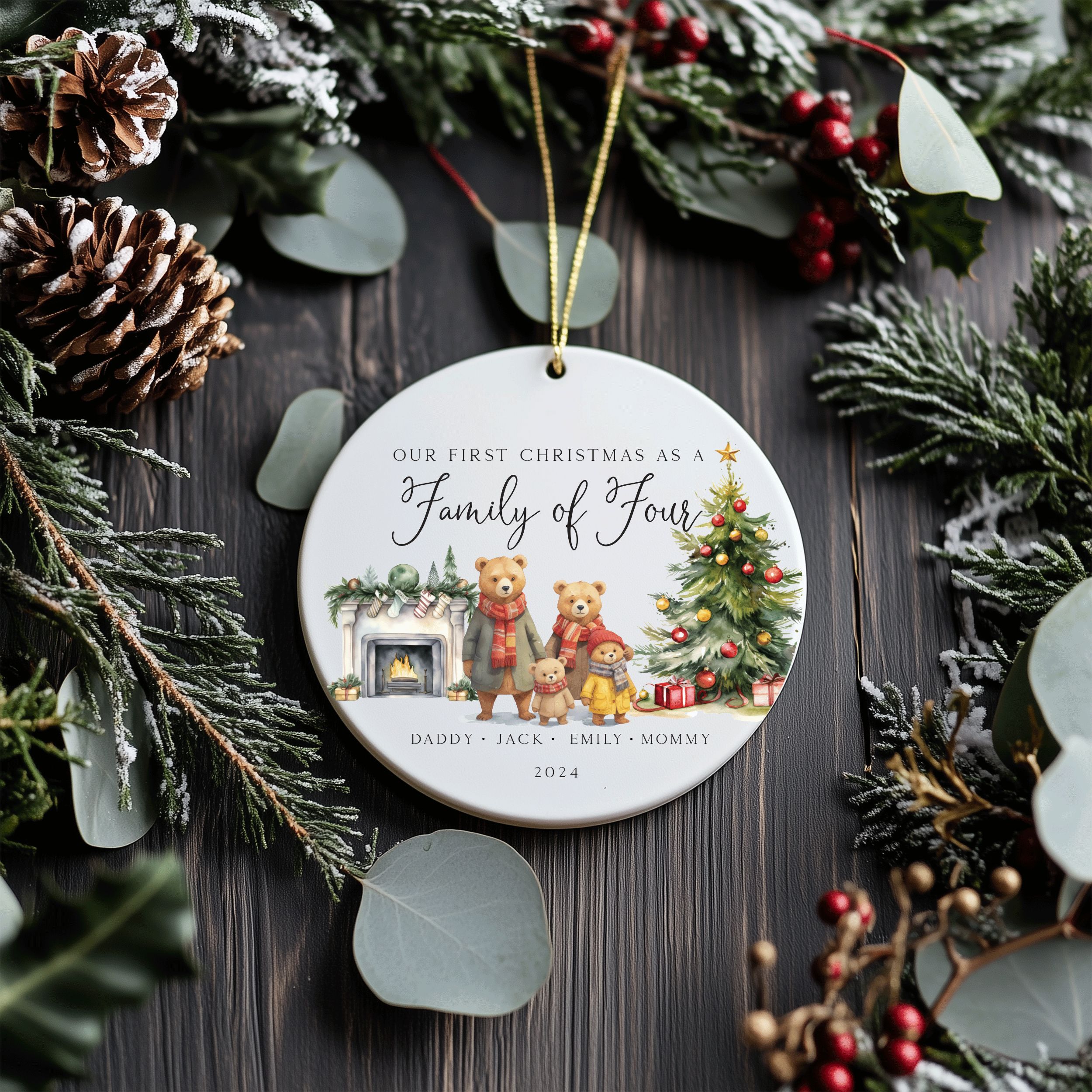 MNX68F---Our-First-Christmas-Family-of-Four-2_0004_Group-5 Family of 4 Christmas Ornament, Family Christmas Ornament