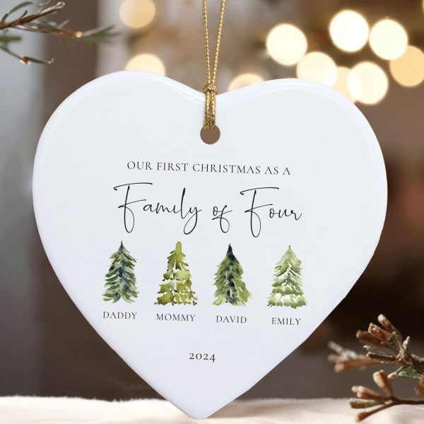 Family of Four Christmas Gift, Family Christmas Ornament