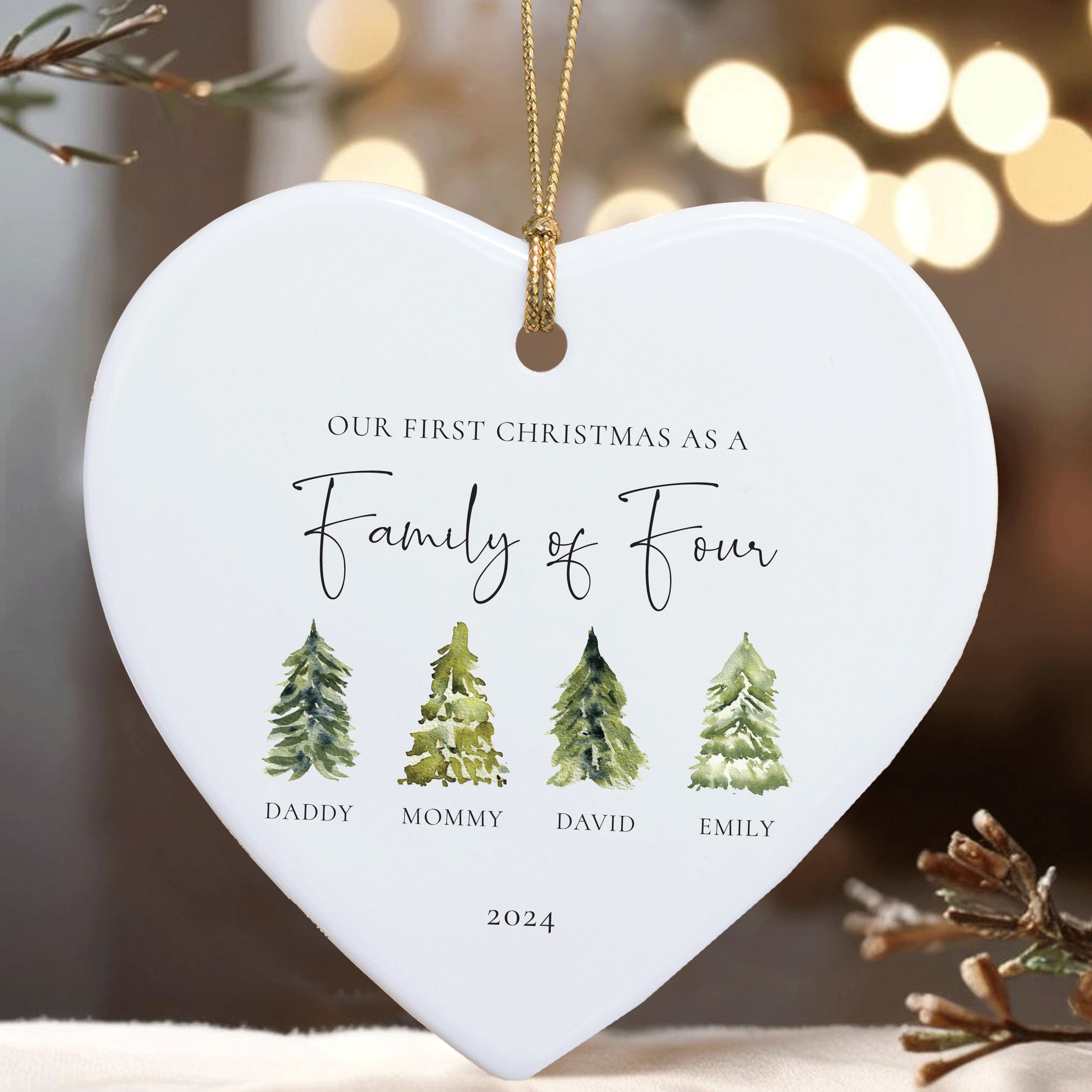 MNX70F---Family-of-Four-Forest-Trees_0002_Group-3 Family of Four Christmas Gift, Family Christmas Ornament