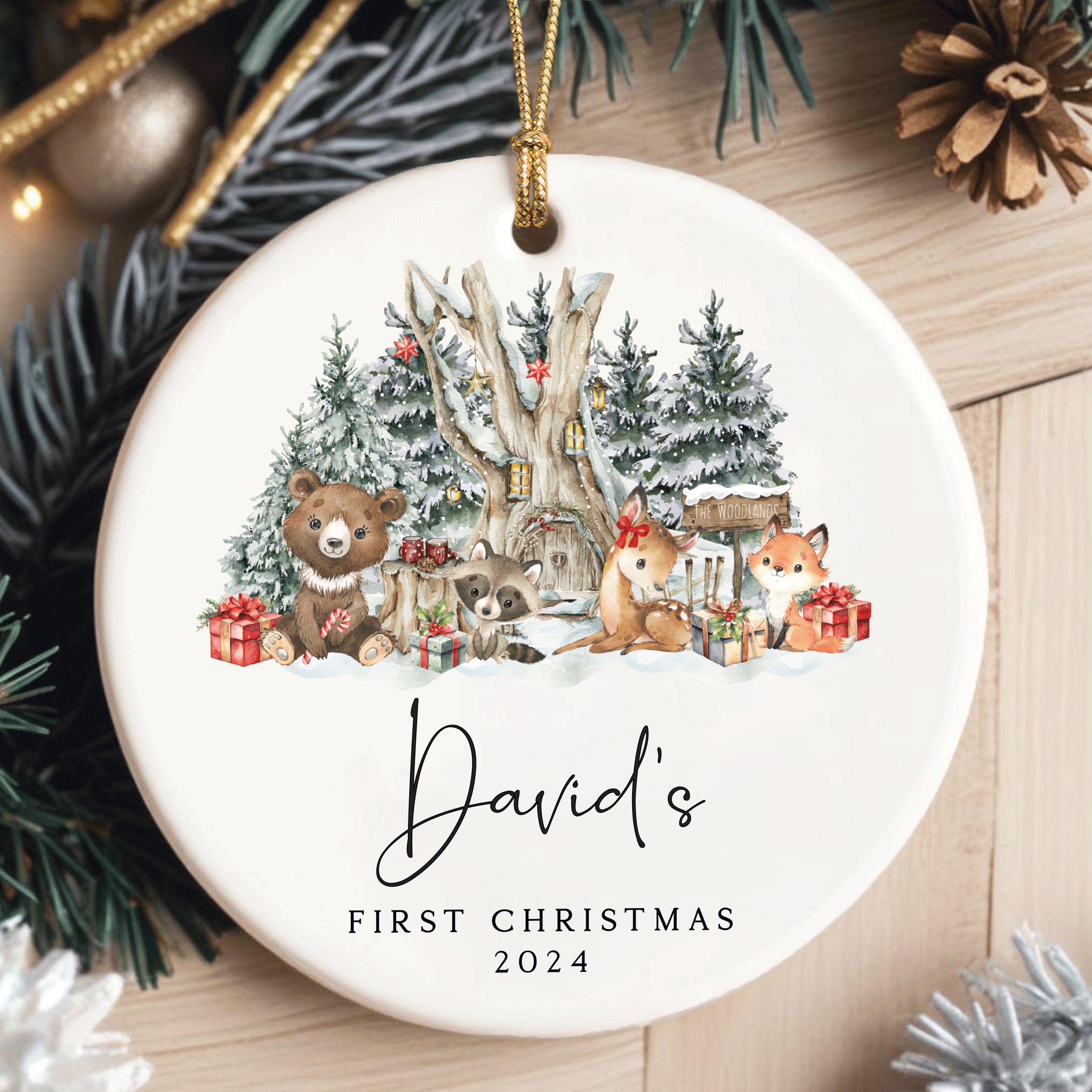 MNX71F---Name-and-Year-First-Christmas_0005_Group-6 Baby First Christmas Gift, Personalized Baby Christmas Ornament