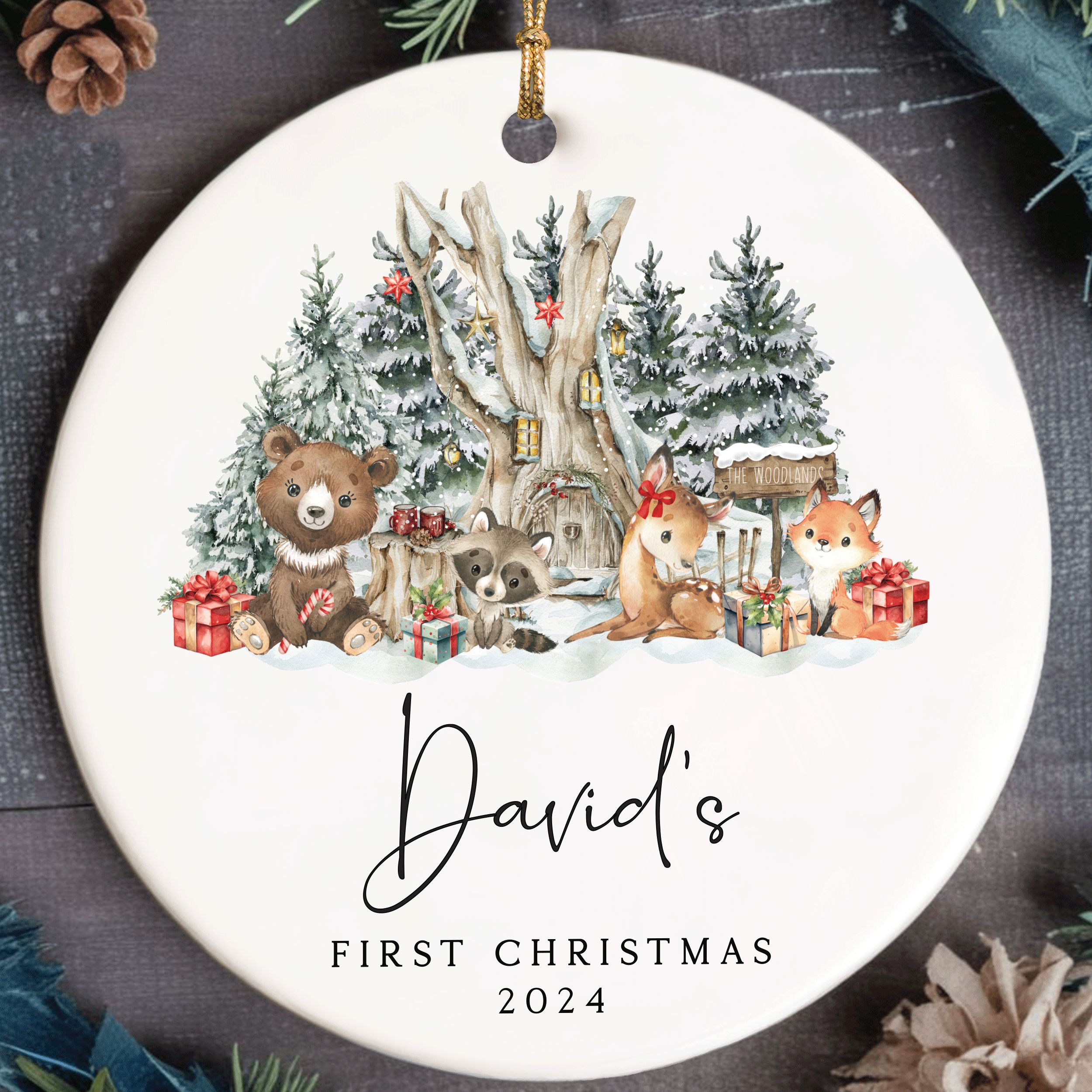 MNX71F---Name-and-Year-First-Christmas_0006_Group-7 Baby First Christmas Gift, Personalized Baby Christmas Ornament