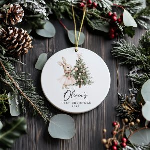 Baby Girl First Christmas Ornament, Baby Christmas Ornament