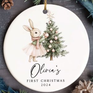 Baby Girl First Christmas Ornament, Baby Christmas Ornament