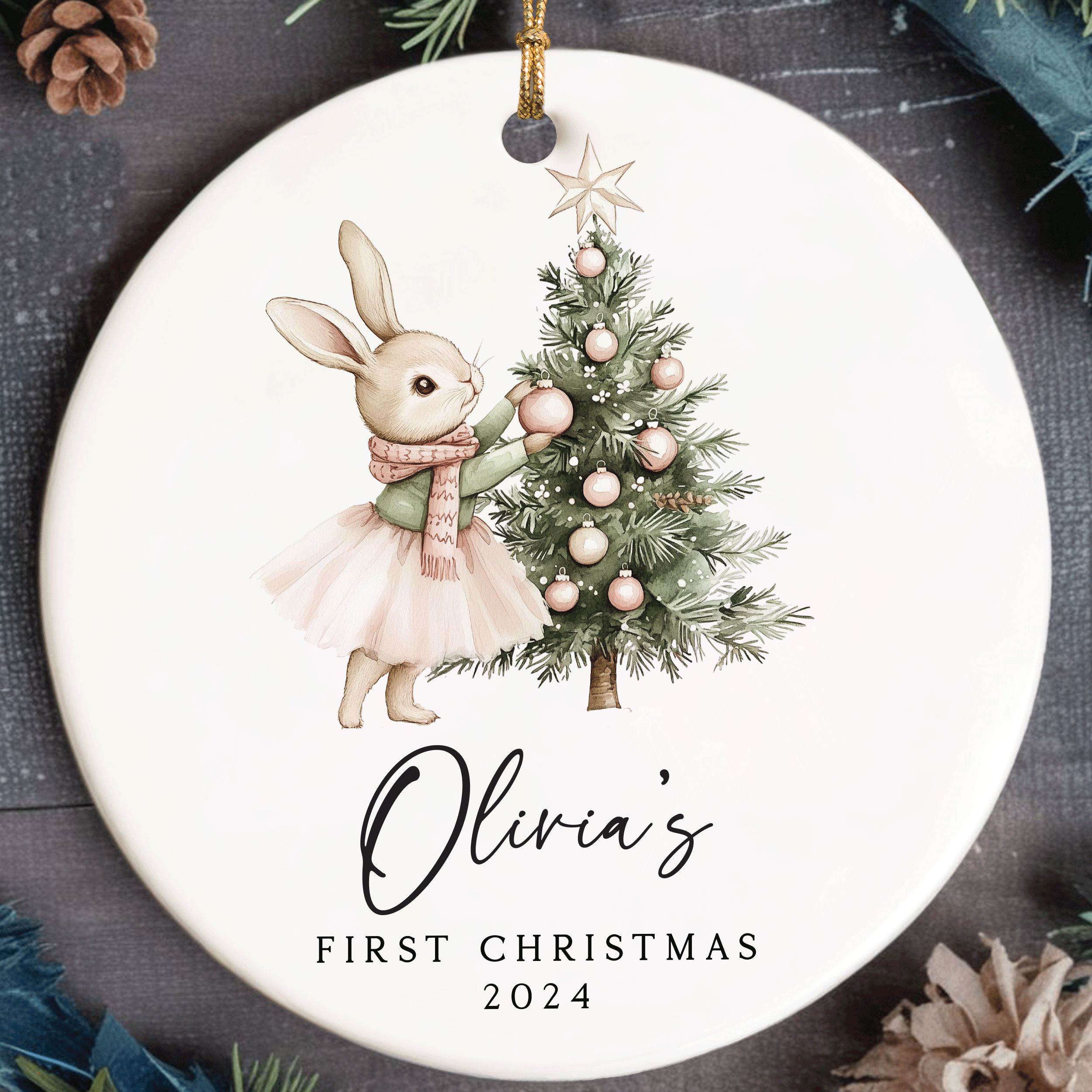 MNX74F---Name-and-Year-First-Christmas_0006_Group-7 Baby Girl First Christmas Ornament, Baby Christmas Ornament