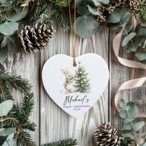 Baby Boy First Christmas Ornament, Personalized Baby Christmas Ornament