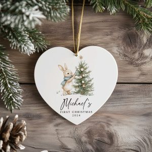 Baby Boy First Christmas Ornament, Personalized Baby Christmas Ornament