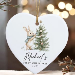 Baby Boy First Christmas Ornament, Personalized Baby Christmas Ornament