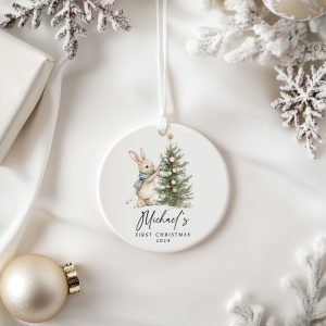 Baby Boy First Christmas Ornament, Personalized Baby Christmas Ornament