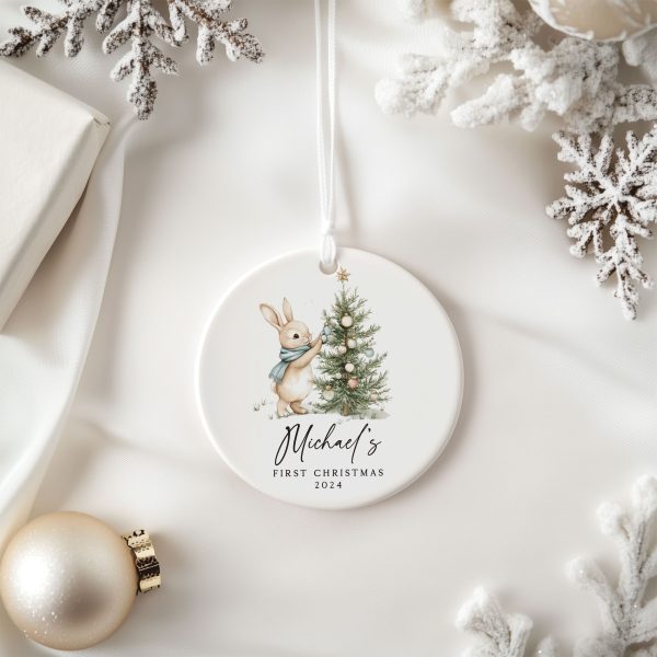 Baby Boy First Christmas Ornament, Personalized Baby Christmas Ornament