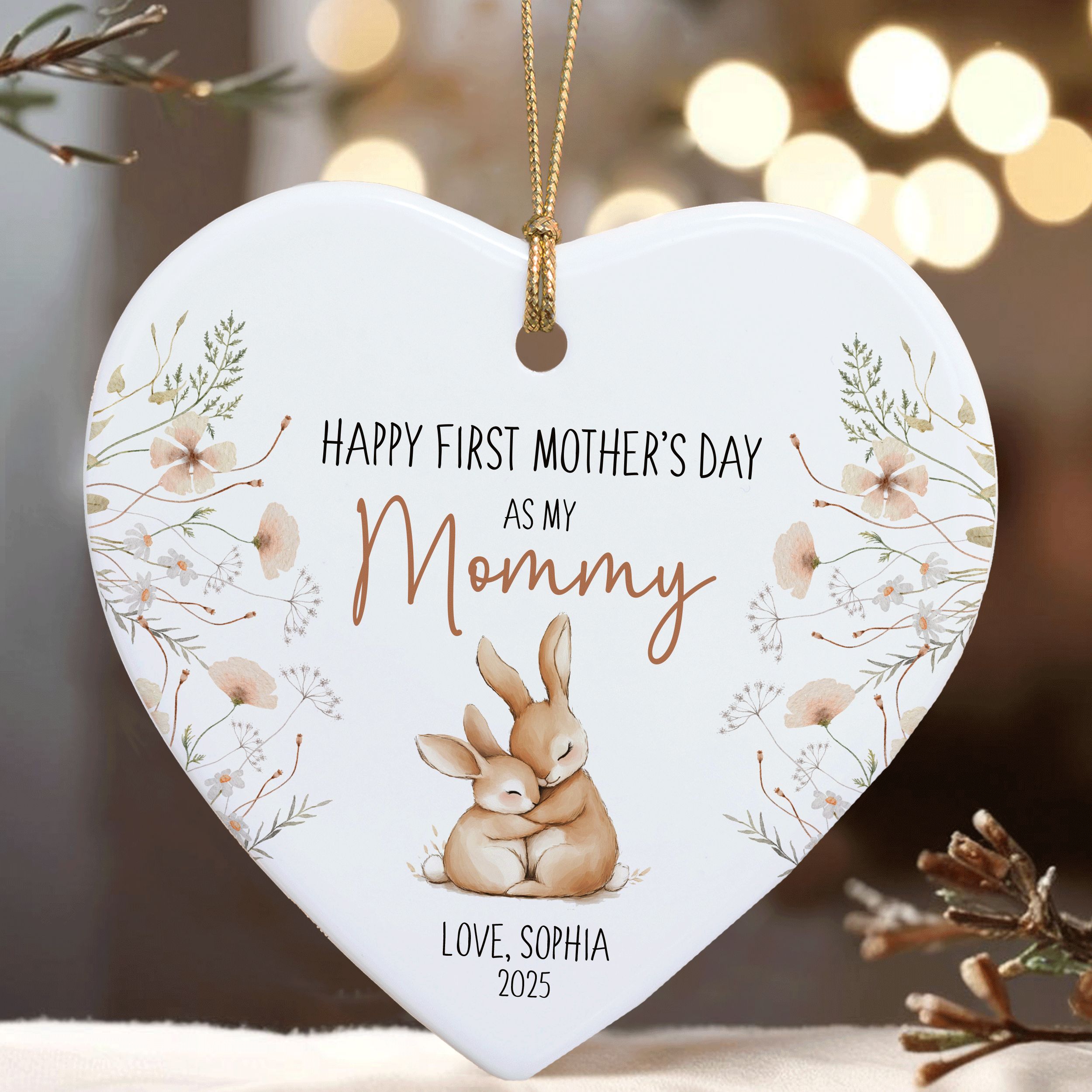 MNX79F - Mommy (3) First Mothers Day Ornament, 1st Mother's Day Gift for Mother