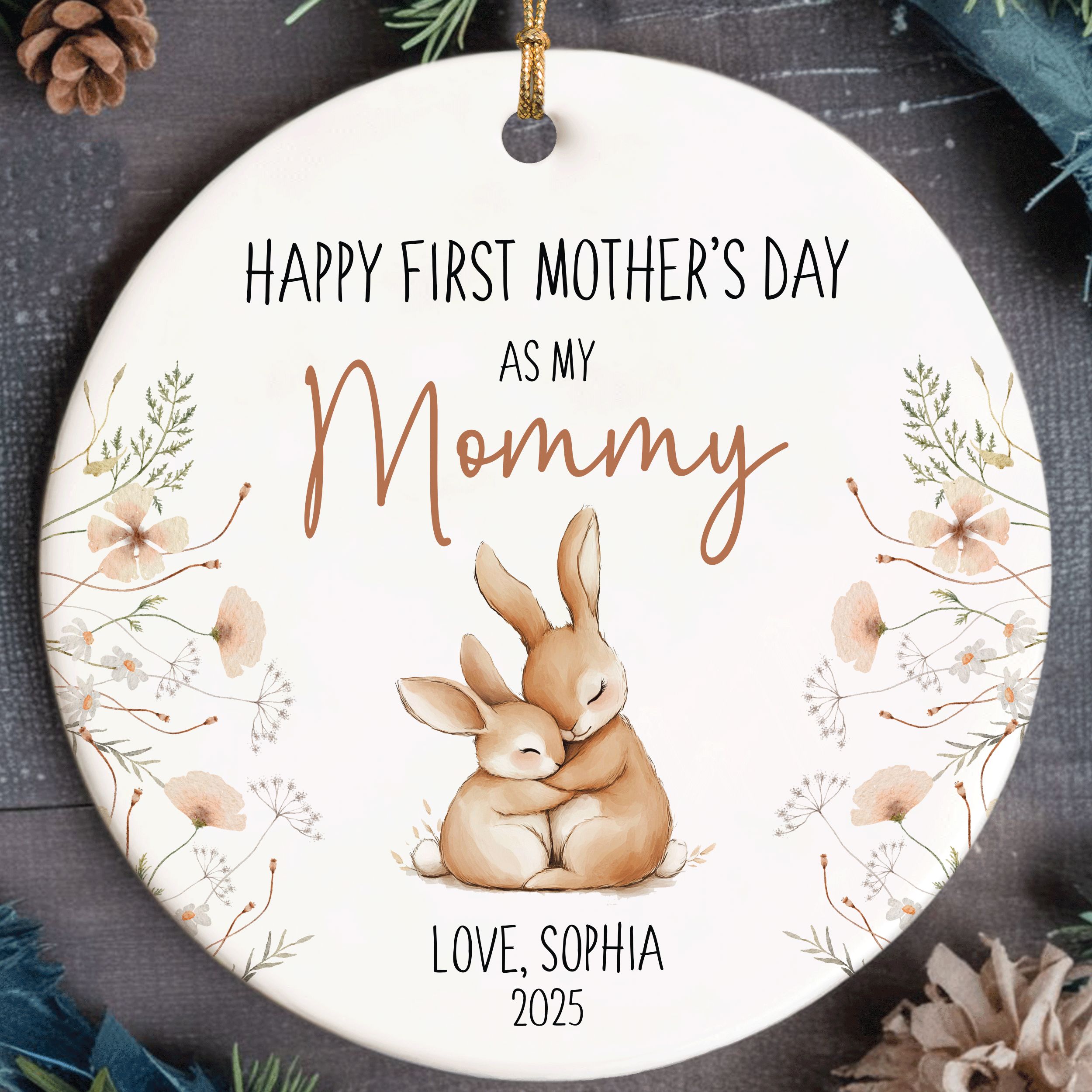 MNX79F - Mommy (7) First Mothers Day Ornament, 1st Mother's Day Gift for Mother
