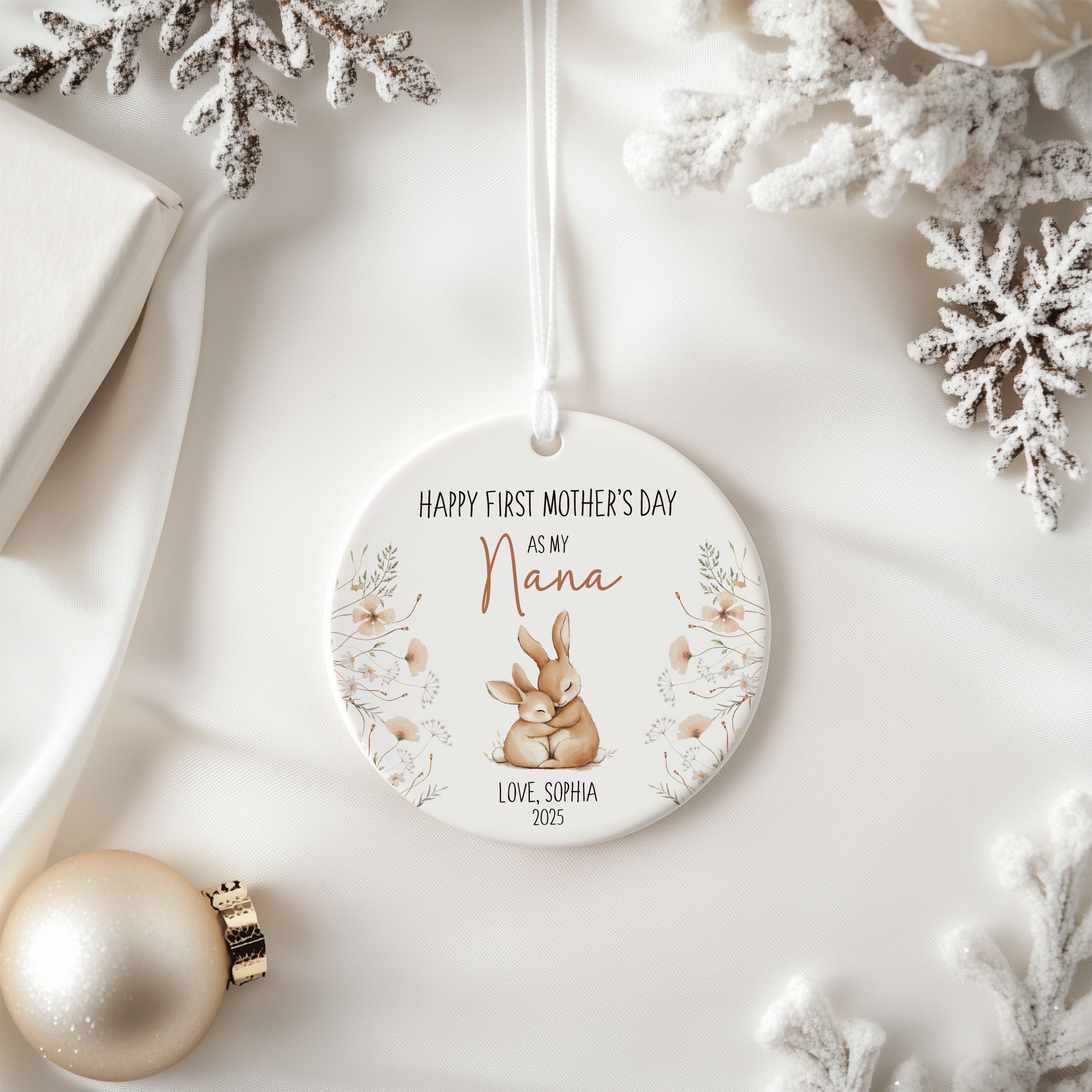 MNX79F - Nanna (8) First Mothers Day Ornament, 1st Mother's Day Gift for Mother