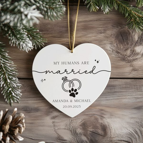 My Humans are Married Ornament, Dog Wedding Gift