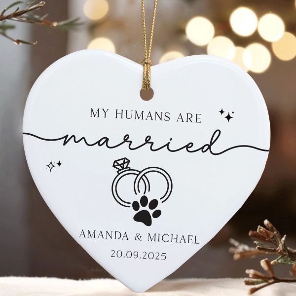 My Humans are Married Ornament, Dog Wedding Gift