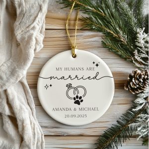 My Humans are Married Ornament, Dog Wedding Gift
