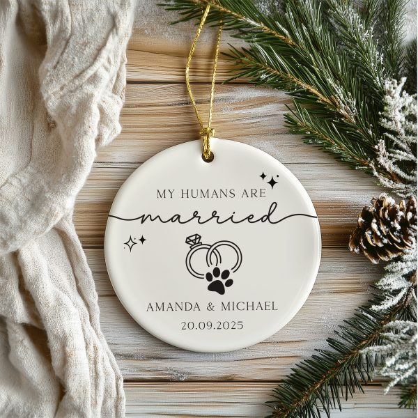 My Humans are Married Ornament, Dog Wedding Gift