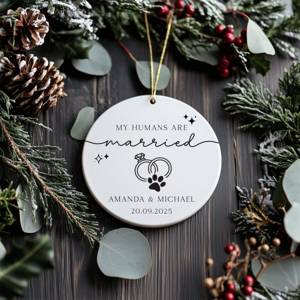 My Humans are Married Ornament, Dog Wedding Gift