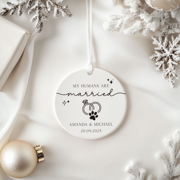 My Humans are Married Ornament, Dog Wedding Gift