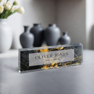 Name Desk Plate, Personalized Name Sign Acrylic Plaque