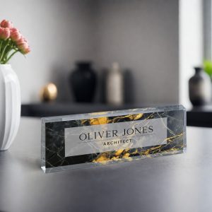 Name Desk Plate, Personalized Name Sign Acrylic Plaque