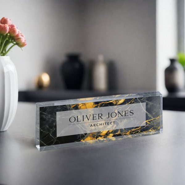 Name Desk Plate, Personalized Name Sign Acrylic Plaque