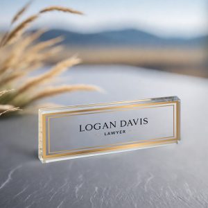 Name Desk Plate, Personalized Name Sign Acrylic Plaque