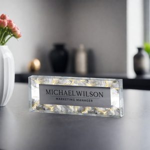 Name Desk Plate, Personalized Name Sign Acrylic Plaque
