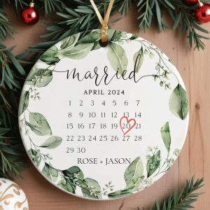 Calendar Married Ornament, Married Christmas Ornament