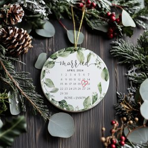 Calendar Married Ornament, Married Christmas Ornament