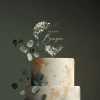 Eucalyptus Heart Cake Topper, Acrylic Cake Topper for Wedding