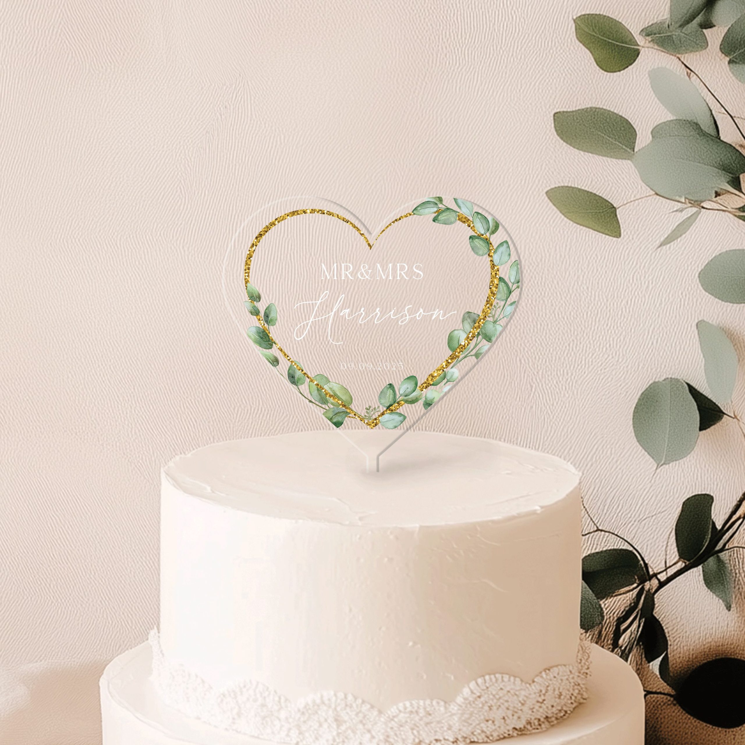 Mock-Up-1-Heart-2-TR_0005_Group-9 Floral Heart Wedding Cake Topper, Eucalyptus Cake Topper