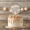 Boho Baptism Cake Topper, Personalized Christening Cake Topper