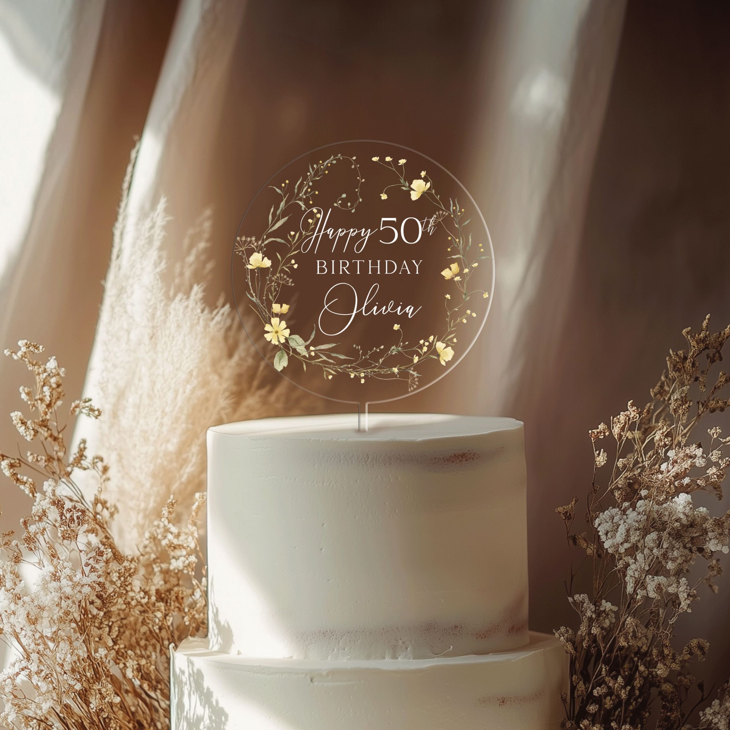 Mock-Up-Final-10-TR_0001_Group-8 Floral 50th Birthday Cake Topper, Happy Birthday Cake Topper