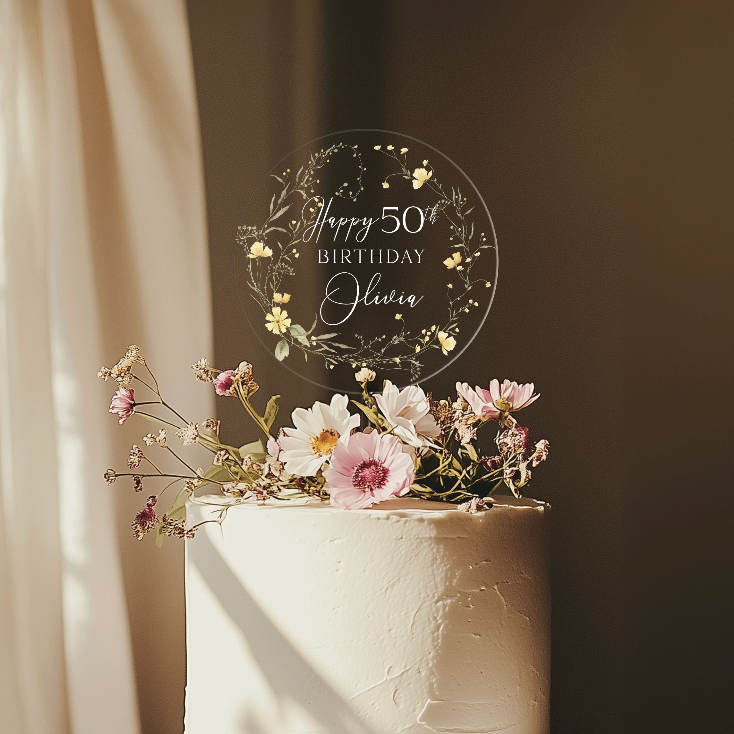 Mock-Up-Final-10-TR_0003_Group-9 Floral 50th Birthday Cake Topper, Happy Birthday Cake Topper