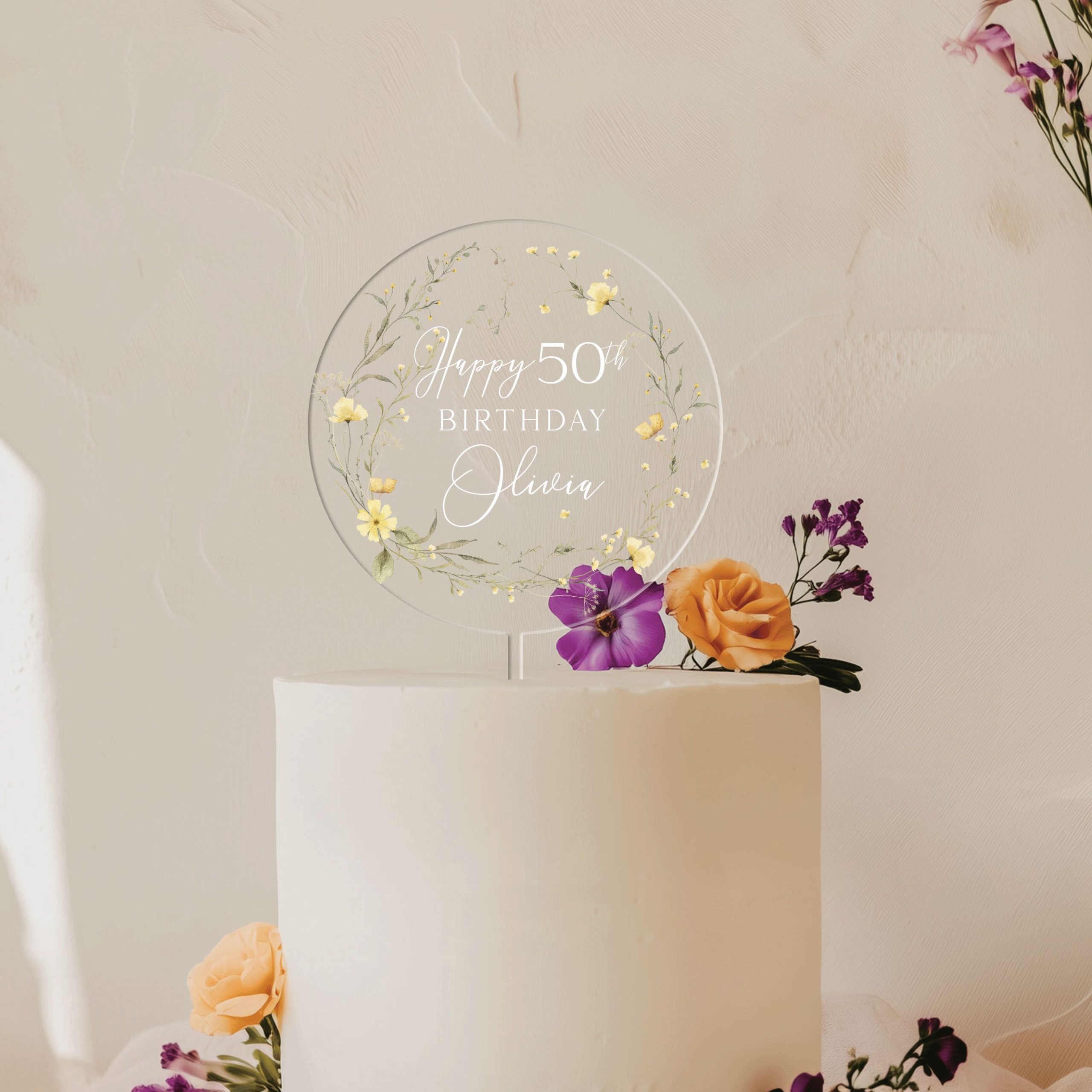 Mock-Up-Final-10-TR_0004_Group-7 Floral 50th Birthday Cake Topper, Happy Birthday Cake Topper