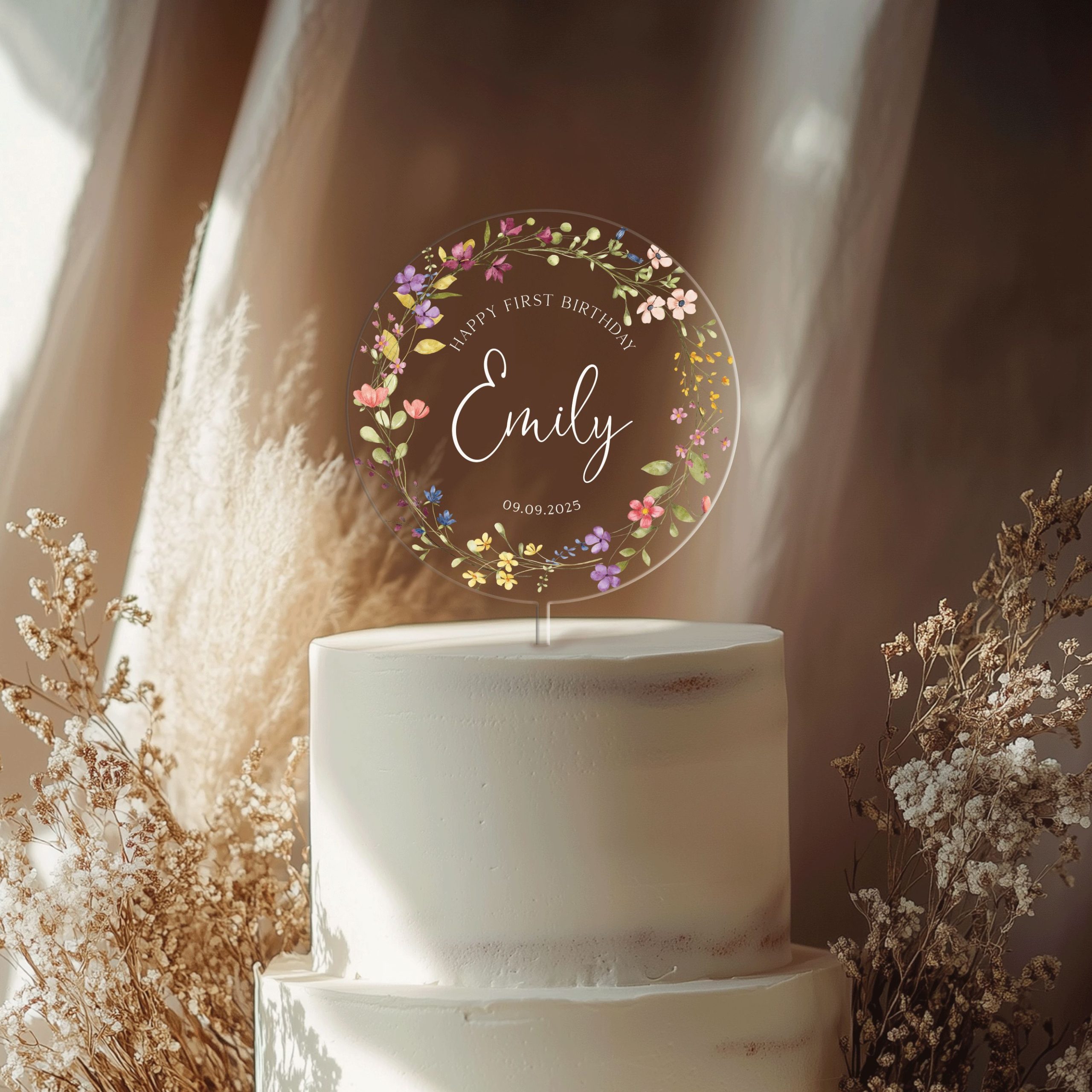 Mock-Up-Final-5-TR_0001_Group-8 Girl 1st Birthday Cake Topper, Birthday Wildflower Cake Topper