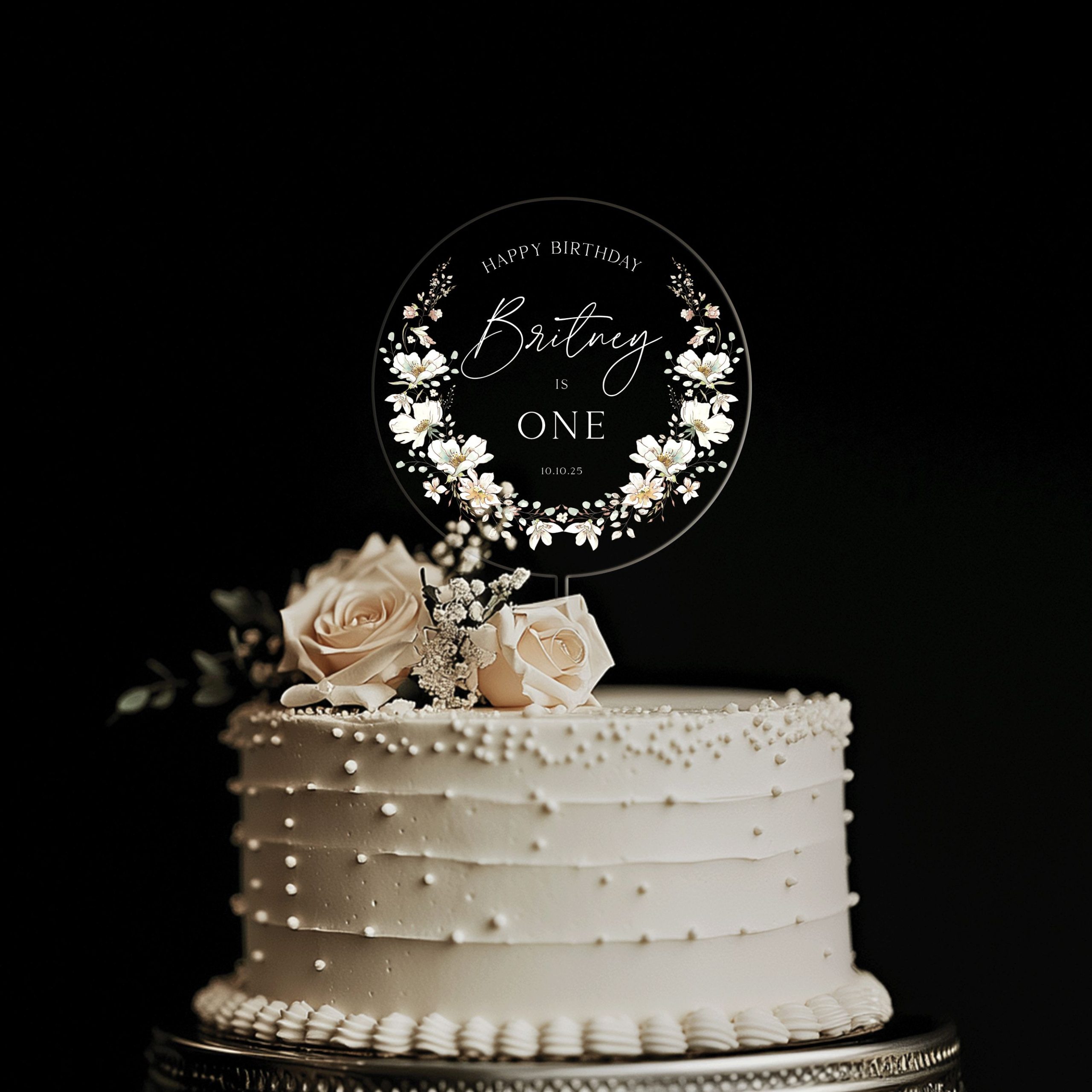Mock-Up-Final-9-TR_0001_Group-12 Floral Birthday Cake Topper, 1st Birthday Acrylic Cake Topper