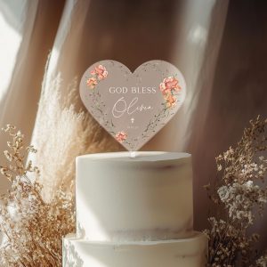 God Bless Acrylic Cake Topper, Christening Cake Topper for Girl