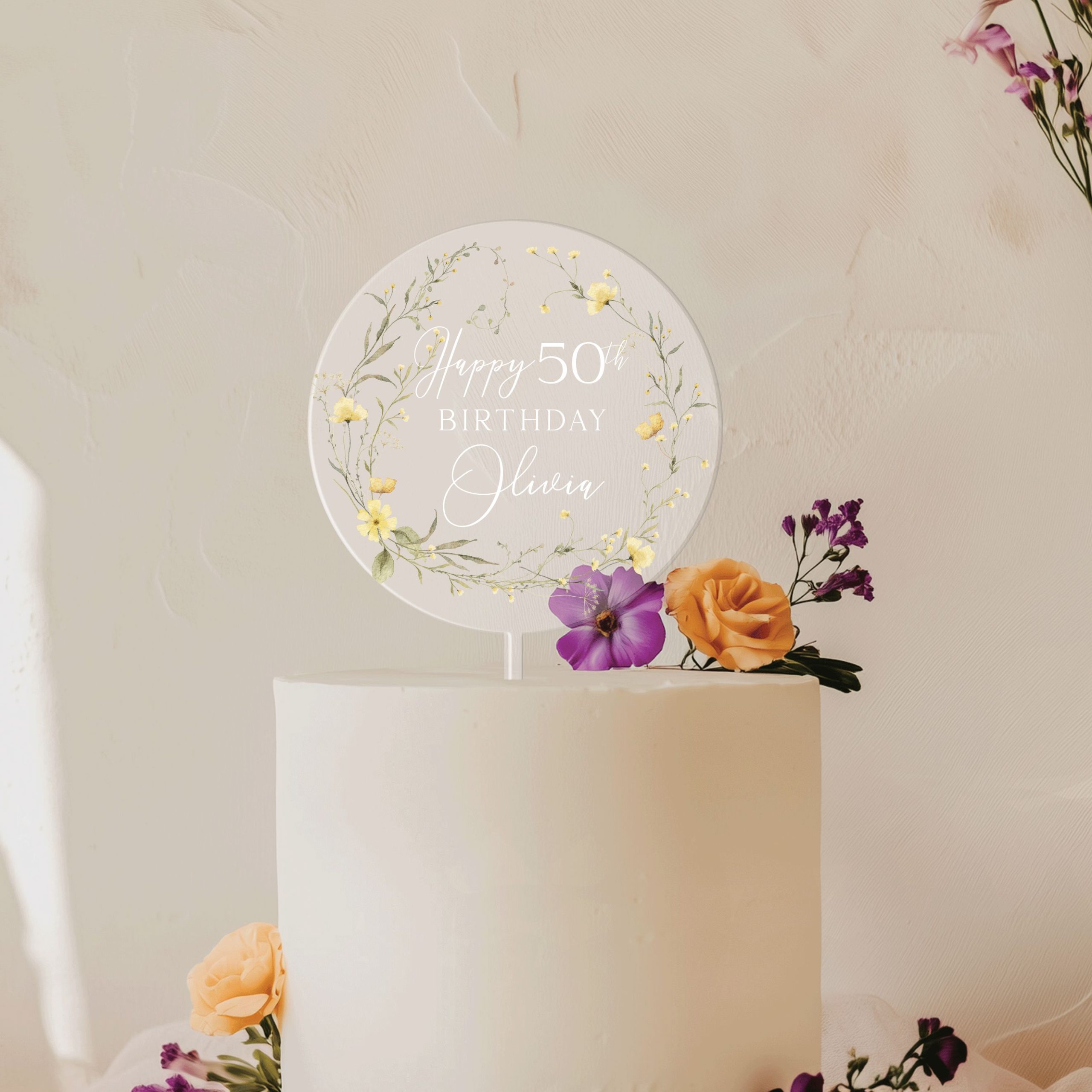 Mock-Up-Final_0004_Group-7 Floral 50th Birthday Cake Topper, Happy Birthday Cake Topper