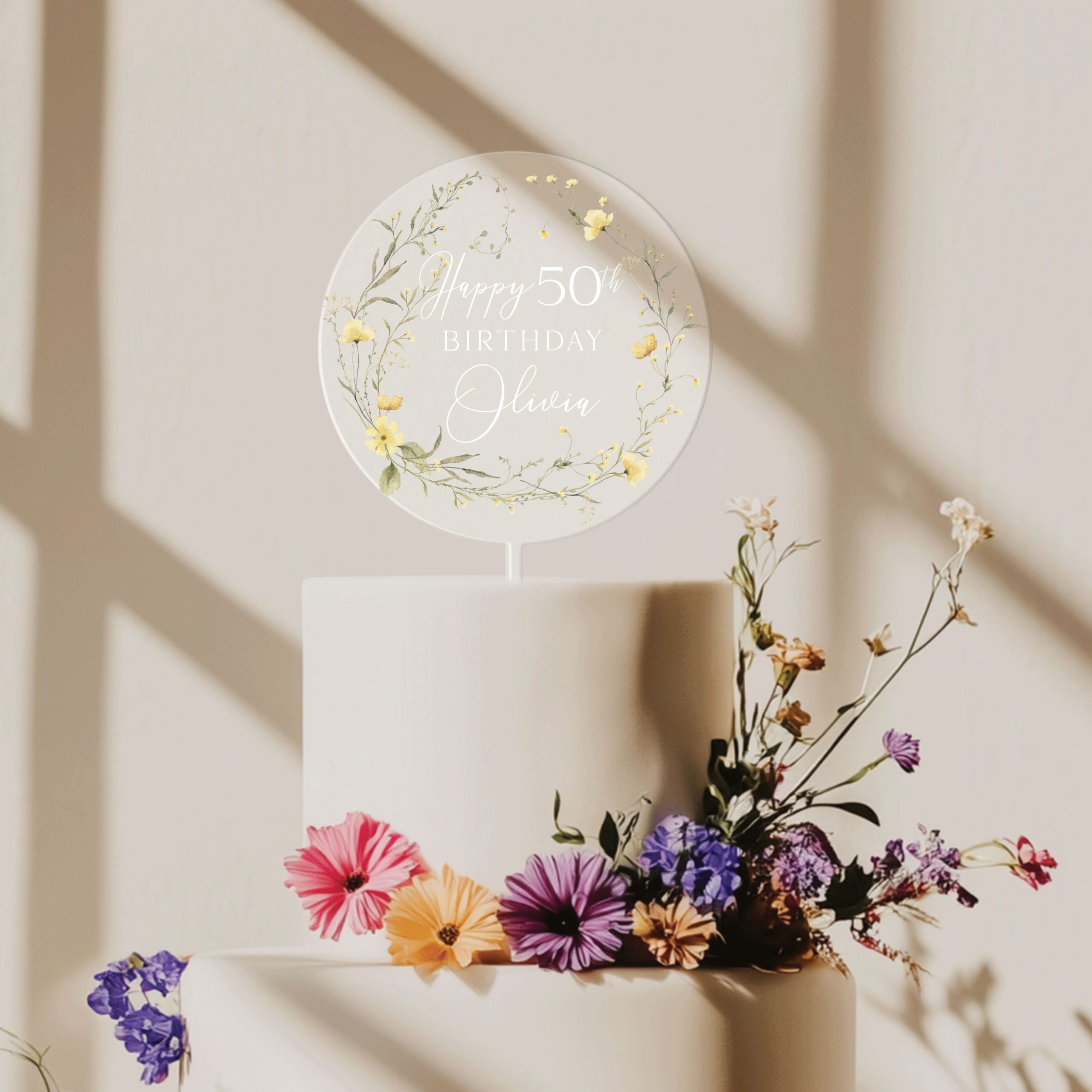 Mock-Up-Final_0005_Group-4 Floral 50th Birthday Cake Topper, Happy Birthday Cake Topper