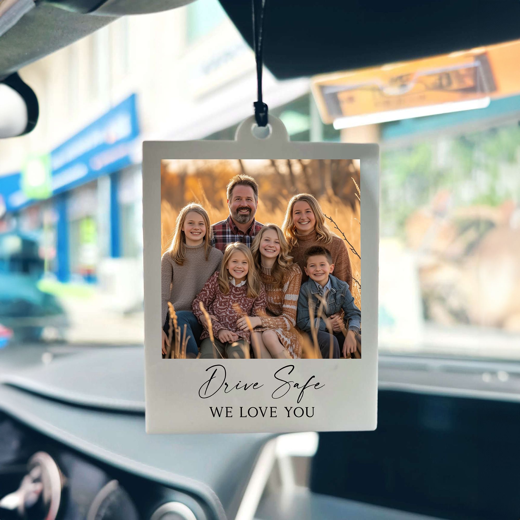 Mock Up Polaroid 1 Personalized Photo Car Ornament, Photo Acrylic Car Ornament